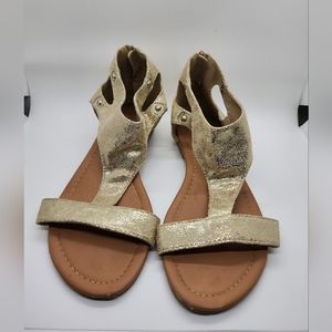 Journee Collection Gold Gladiator Sandal Sz 9